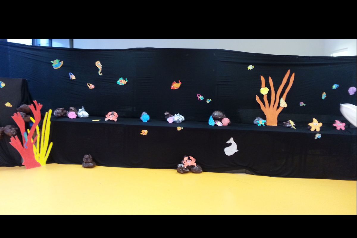 Bühnenbild zum Kindermusical "Der Regenbogenfisch"